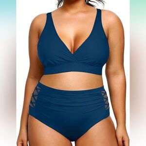 Plus Size Bikini High Waisted